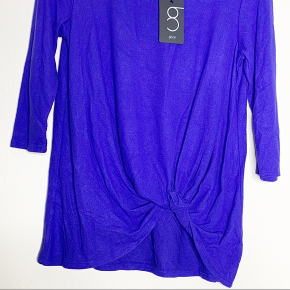 NWT Gibsonlook Blue Twist Front 3/4 Sleeve Top XS - Picture 5 of 8